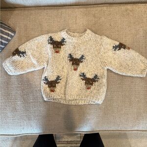 Cozy Reindeer Knit Sweater for baby (3-6mo)